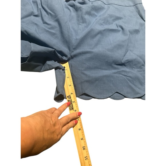 Eesome Blue Scallop Hem shorts plus 1x lined NWT Preppy Casual - Picture 6 of 6